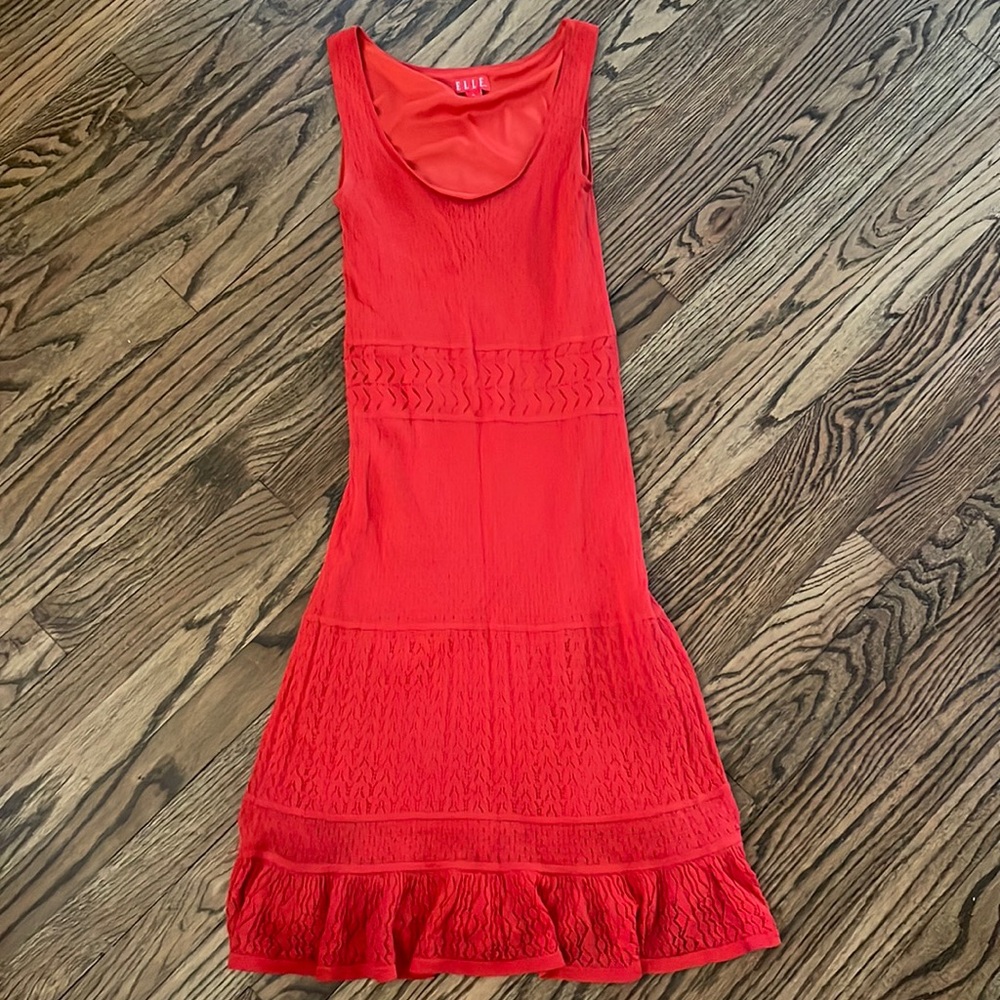 Elle knit dress red